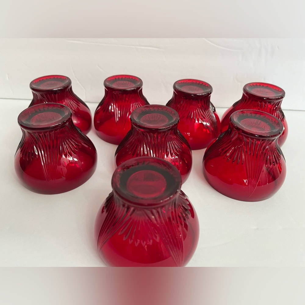 LEHMAN BROS. ROYAL RUBY RED PUNCH BOWL WITH 8 CUPS ~ MID CENTURY - Picture 10 of 10
